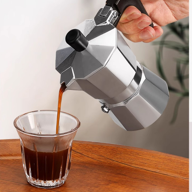 Moka Pot Stove - モカポット イタリアンコーヒーマシン エスプレッソ アルミ製 ゲイザー式コーヒーメーカー ケトル