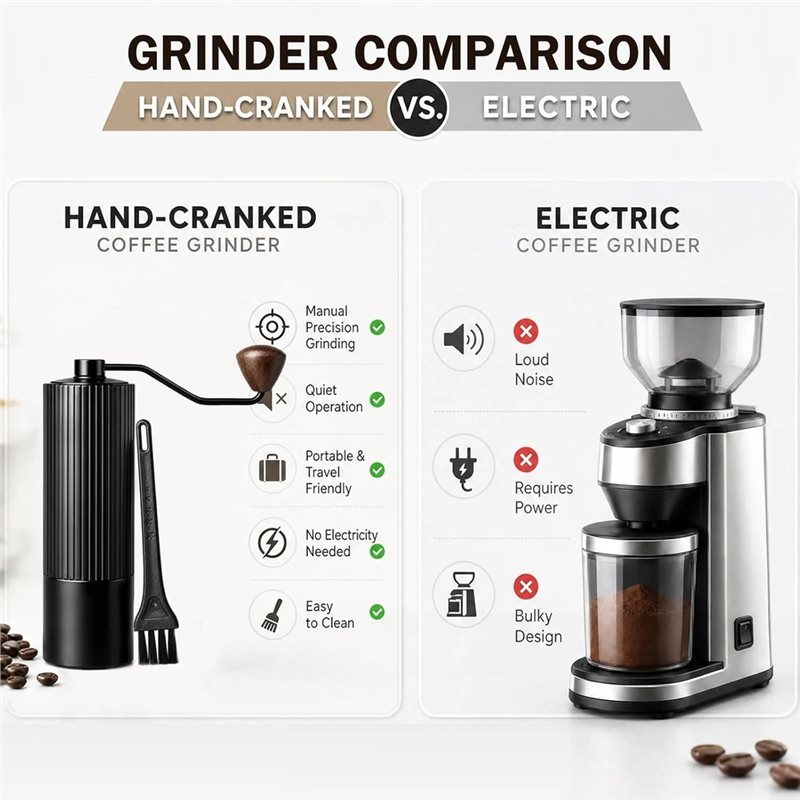 B23B コーヒー豆ハンドグラインダー 手動コーヒーグライン - Burr Hand Grinder のレビューと価格