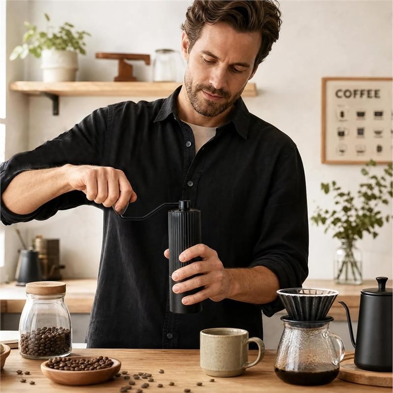 B23B コーヒー豆ハンドグラインダー 手動コーヒーグライン - Burr Hand Grinder のレビューと価格