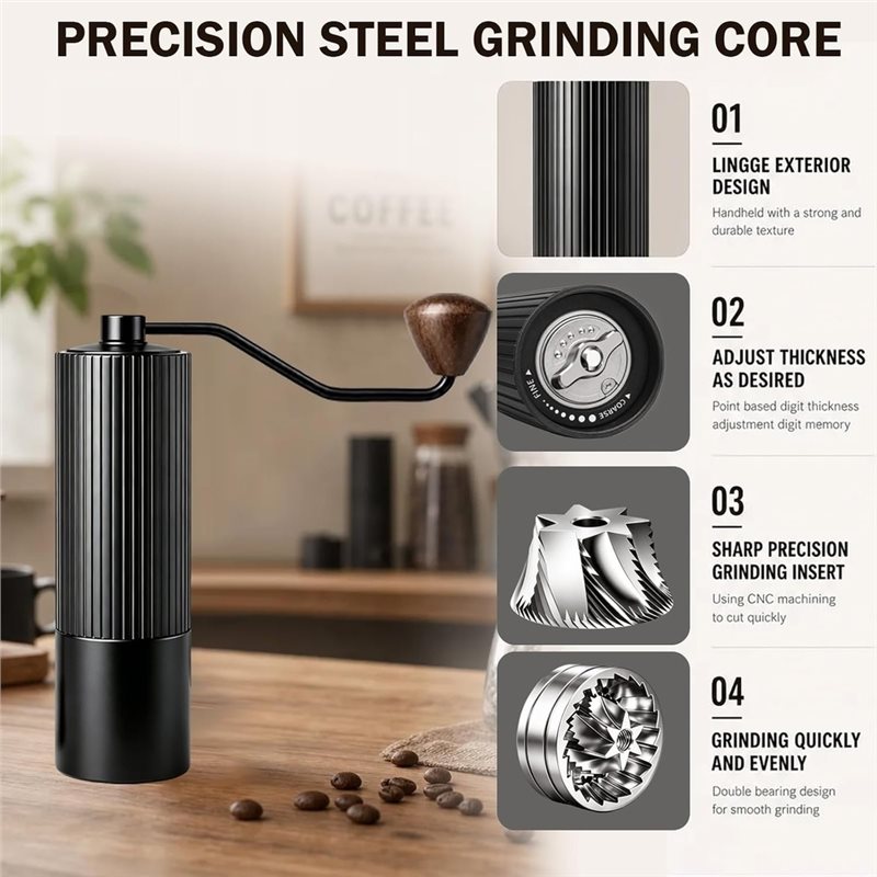 B23B コーヒー豆ハンドグラインダー 手動コーヒーグライン - Burr Hand Grinder のレビューと価格