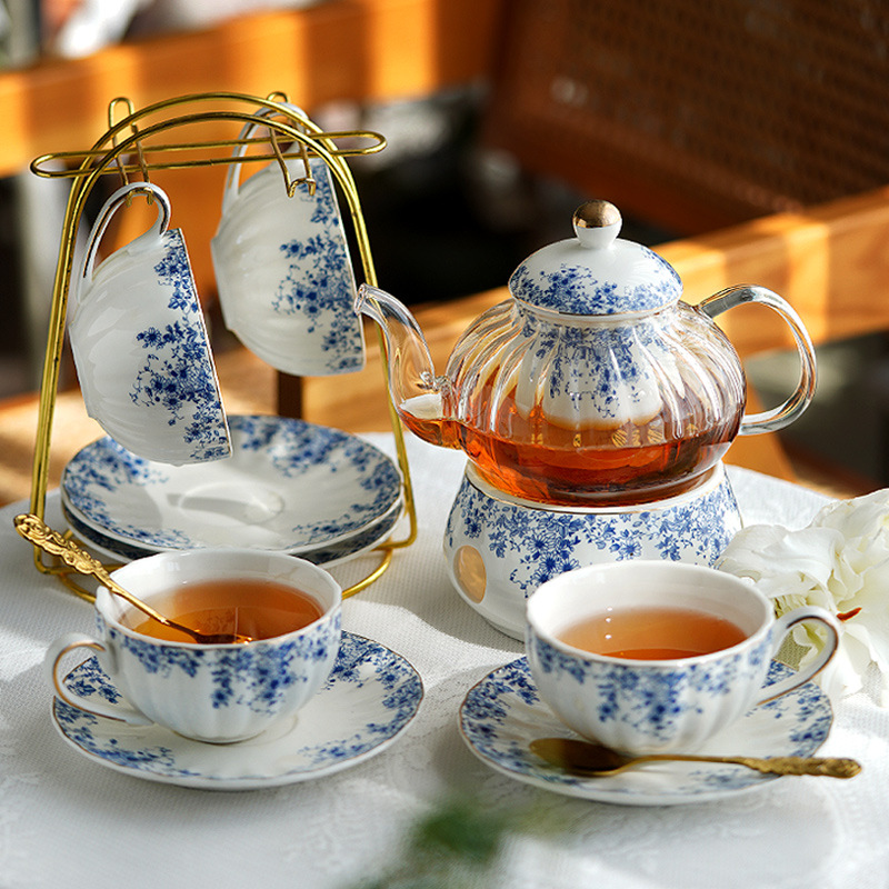 イングリッシュスタイルのアフタヌーンティーセット、フラワーテ - Coffee Tea And Sugar Set のレビューと価格