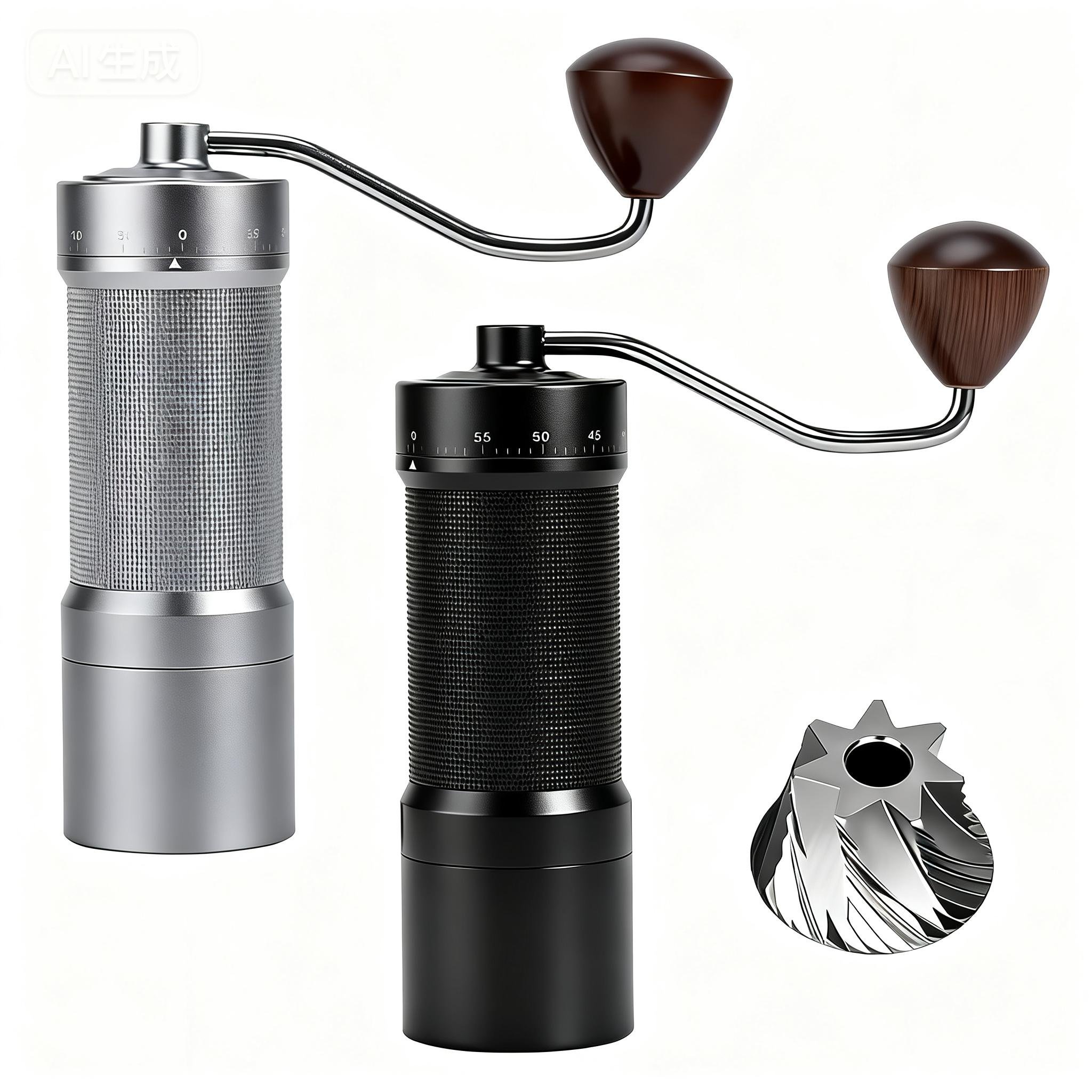 磁気式手動コーヒーグラインダー、60段階調整機能付き、ステン - Burr Hand Grinder のレビューと価格