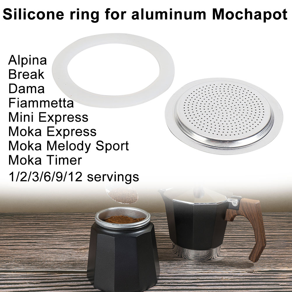 シリコンシールリング,フィルター付き,1セット - Moka Pot Stove のレビューと価格