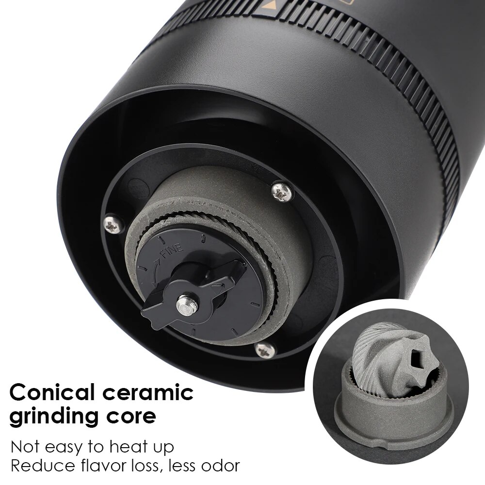 コーヒーグラインダータイプc usb充電プロセラミック粉砕コ - Burr Hand Grinder のレビューと価格
