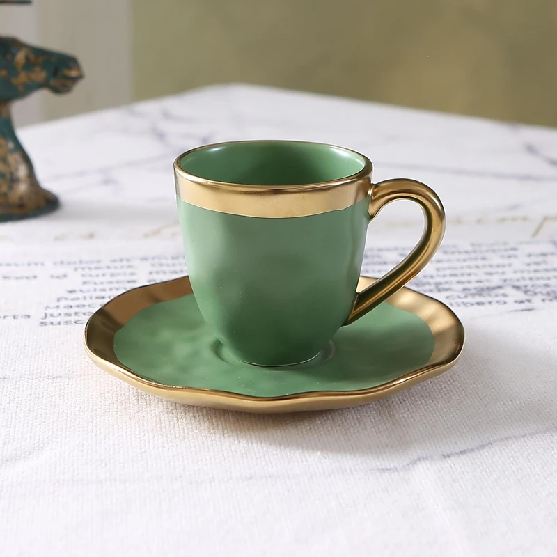 イタリアンカラー釉薬セラミック製小型コーヒーカップ＆プレート - Coffee Tea And Sugar Set のレビューと価格